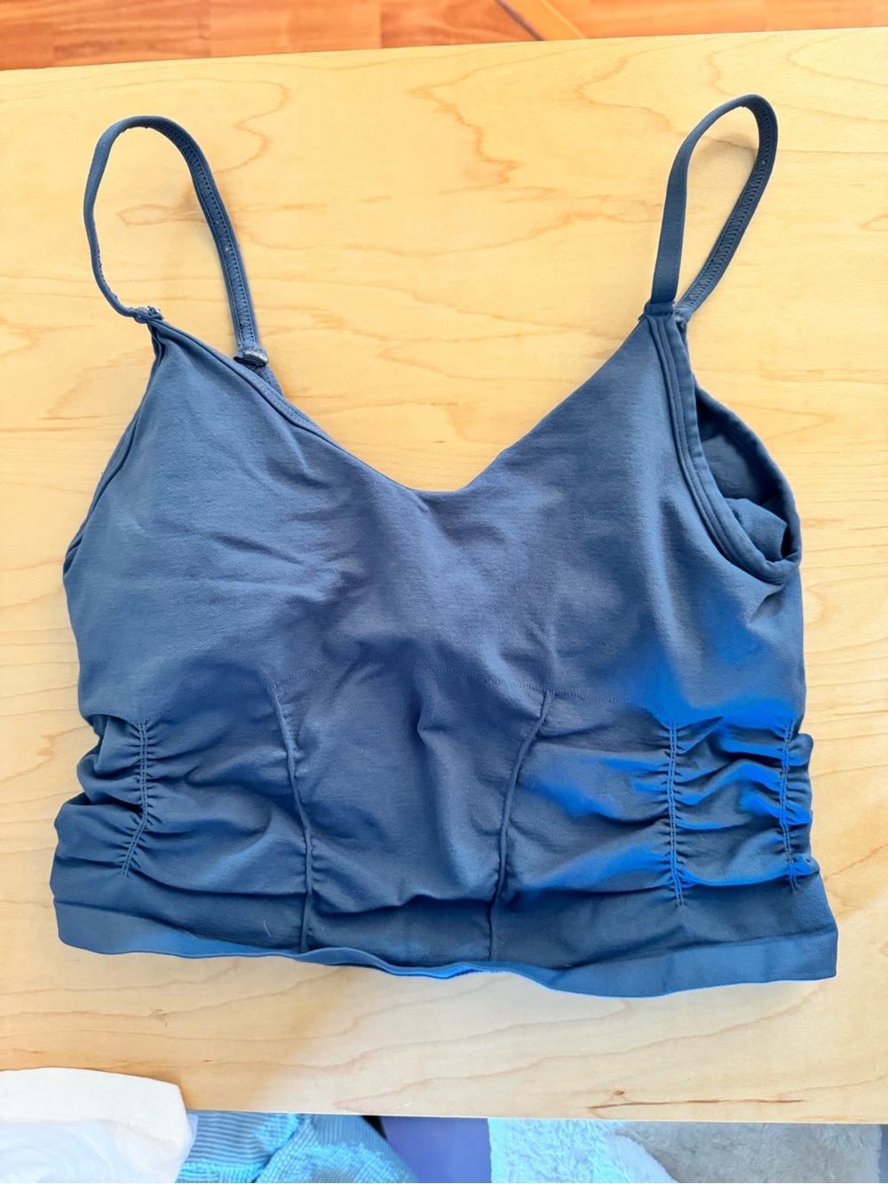 Good Karma Ruched crop Tank with built in sports bra